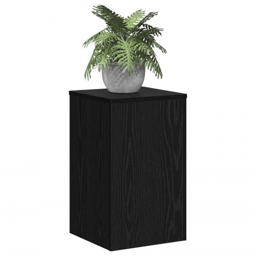 Planteholdere 2 stk Sort Egetræ 30x30x50 cm Ingeniørtræ