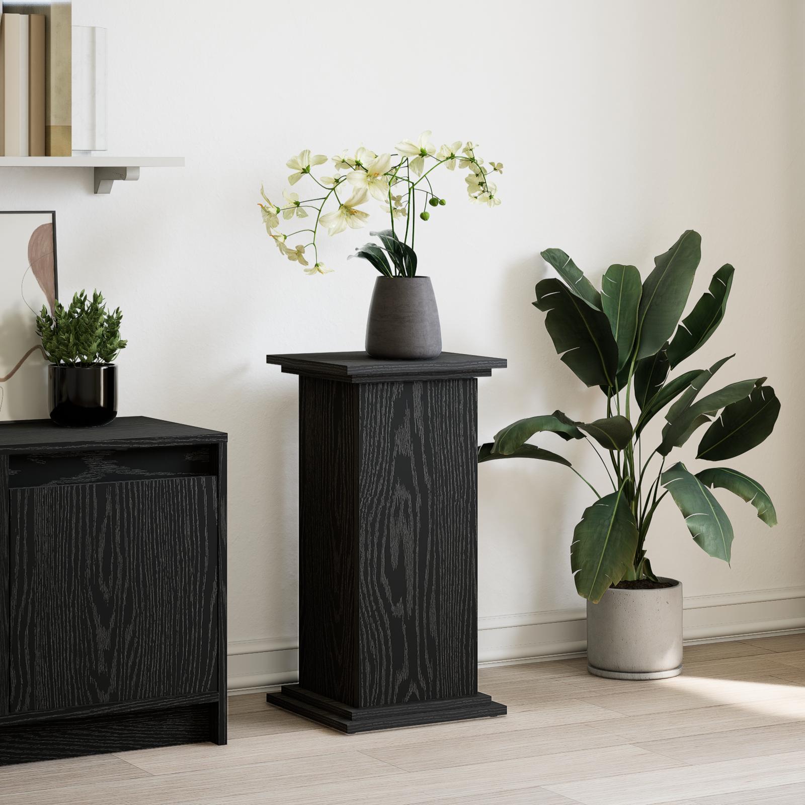 Displaystander med dør Sort eg 31 x 30 x 60 cm Konstrueret træ