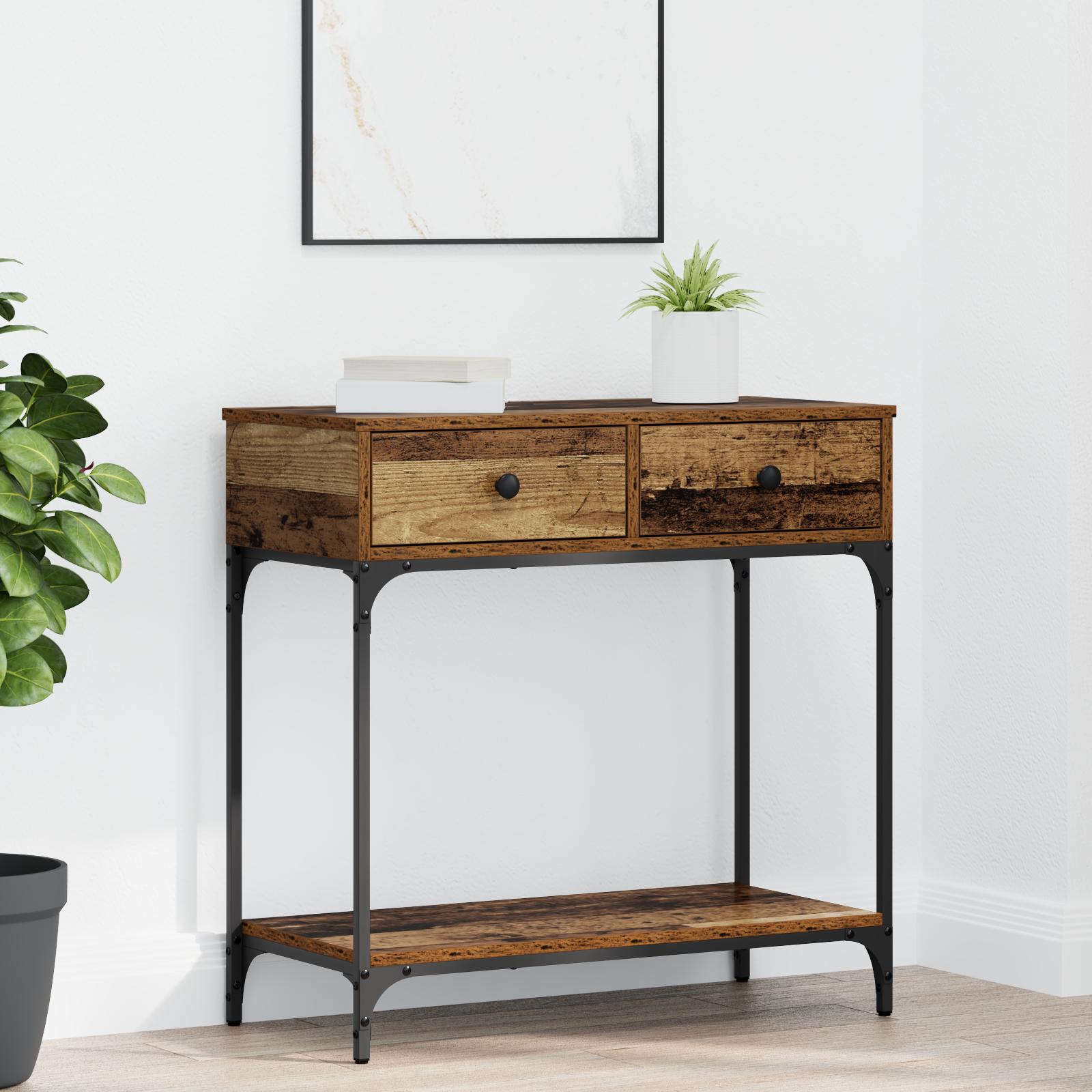 Konsolbord Gammelt træ 75 x 34,5 x 75 cm Konstrueret træ