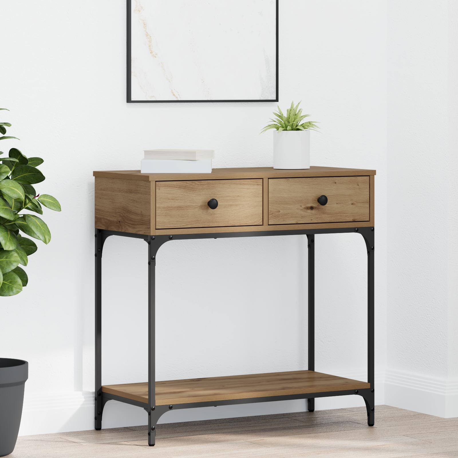 Konsolbord artisan eg 75 x 34,5 x 75 cm Konstrueret træ