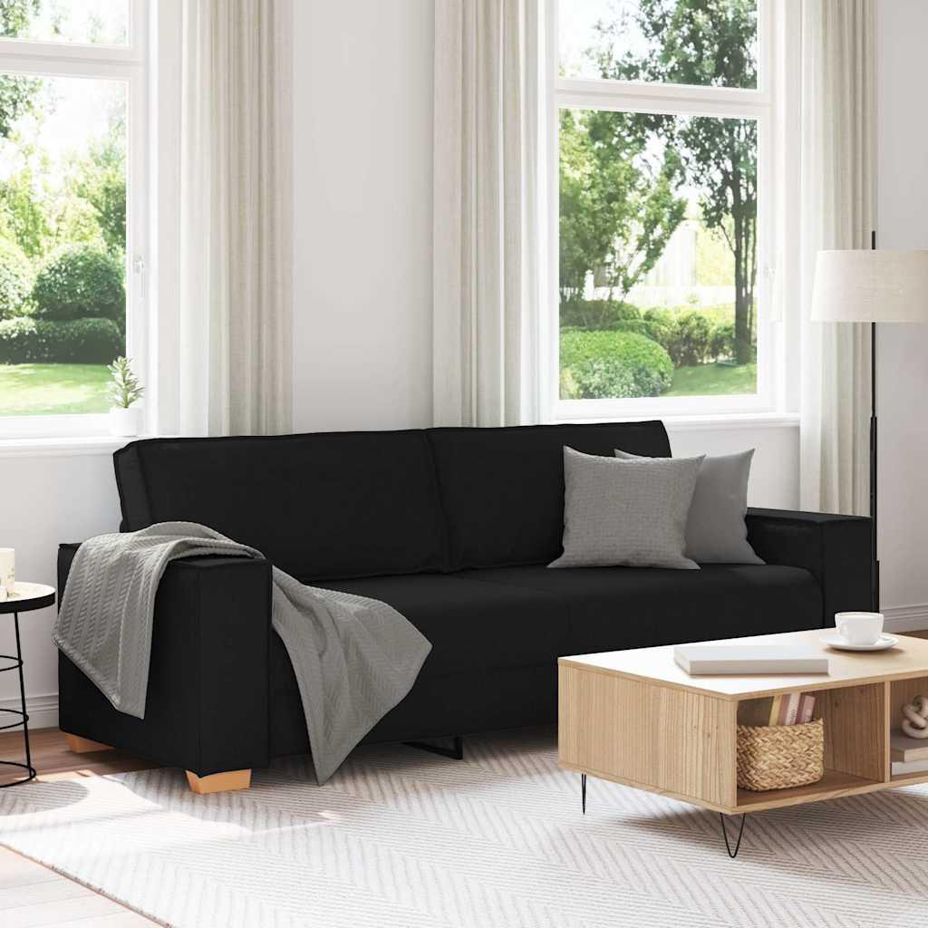 3-personers sofa sort 180 cm stof