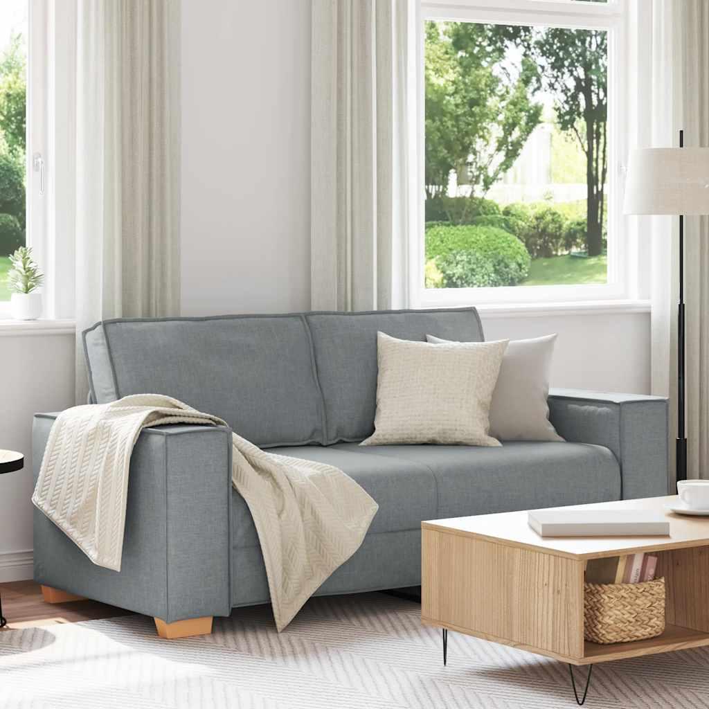 2-personers sofa lysegrå 140 cm stof
