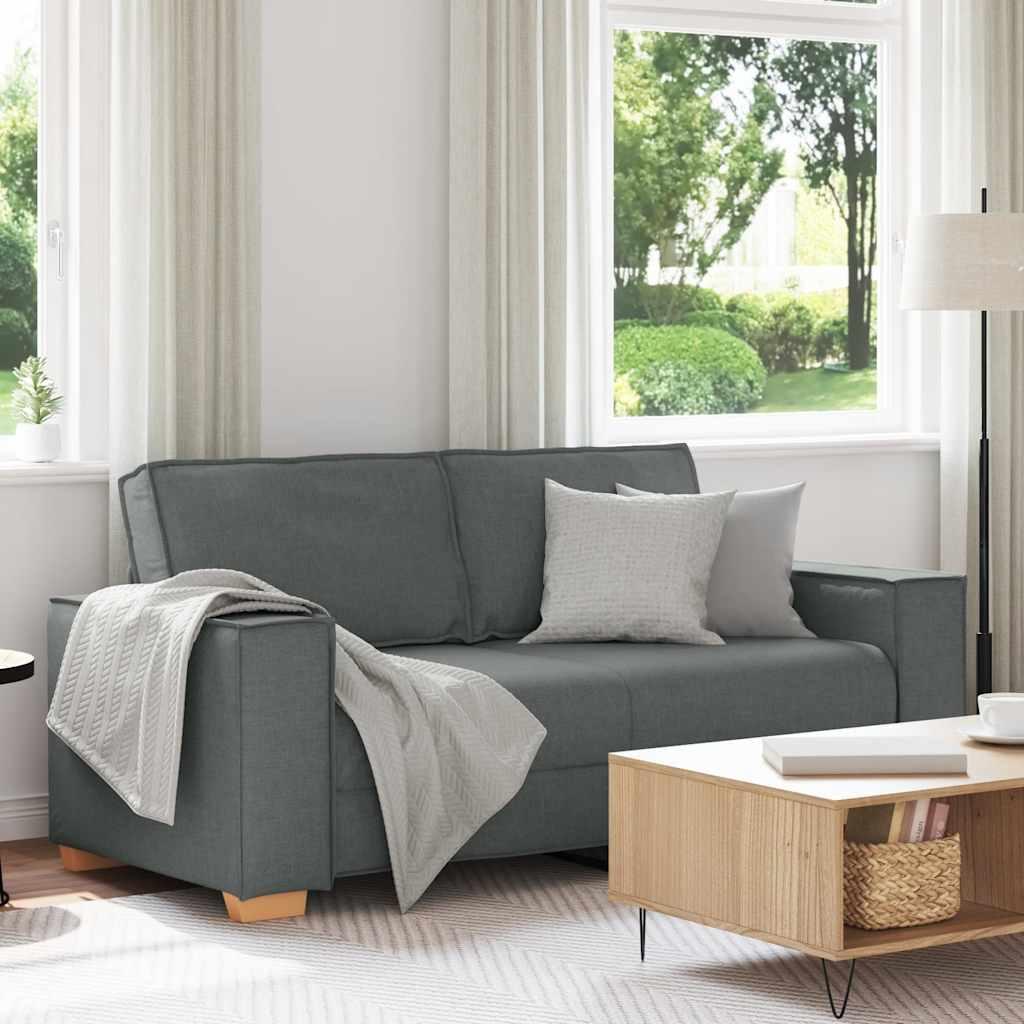 2-personers sofa mørkegrå 140 cm stof