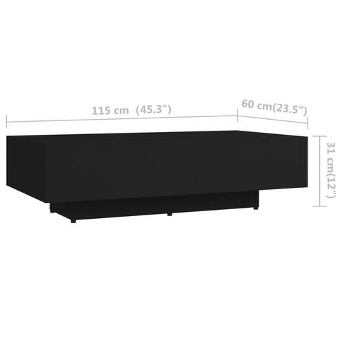Sofabord 100x49,5x31 cm konstrueret træ sort