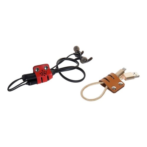 Kabelholder - Sort/Multifarvet/Camel, polyuretan, 3 × 1 × 6 cm (4 stk.)