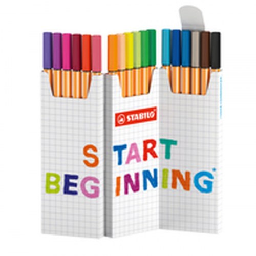 Stabilo finelinere - Multifarvet sæt, 18 dele