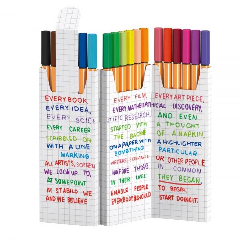 Stabilo finelinere - Multifarvet sæt, 18 dele