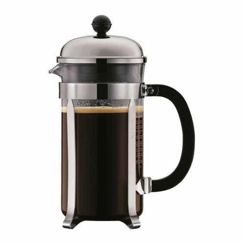Bodum kaffekande med stempel - grå, sæt med kande 1 l + 2 glas 0,35 l (8 enheder)