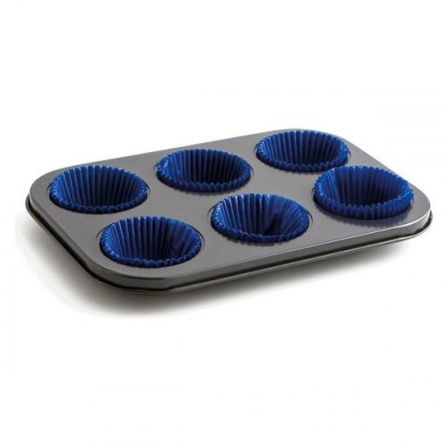 Sweet bageform i metal - 6 portioner, 27 × 19 × 3 cm, sort