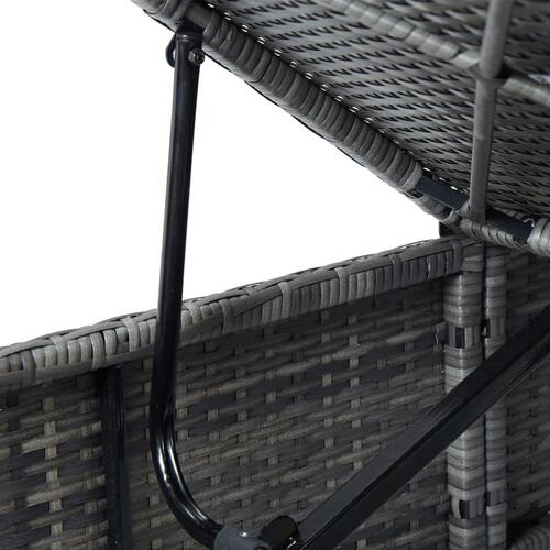 Liggestol med hynde polyrattan grå (OUTLET A)