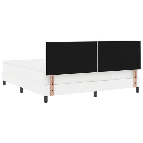 Box Spring Seng med Madrass Hvid Super King Faux Læder