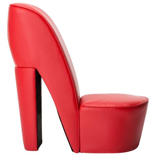 Stol højhælet sko-design kunstlæder rød