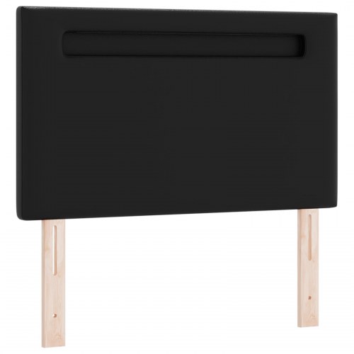 LED-sengegavl i kunstlæder - sort, 90 x 5 x 98 cm