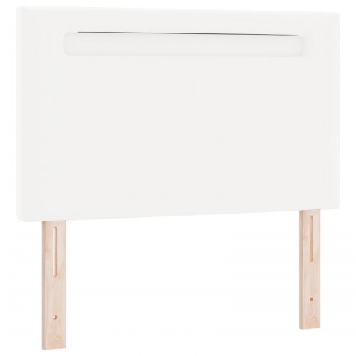 LED-sengegavl i hvidt kunstlæder - 90 cm
