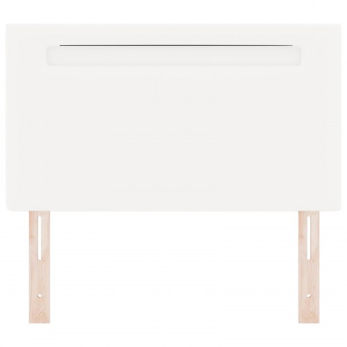 LED-sengegavl i hvidt kunstlæder - 90 cm