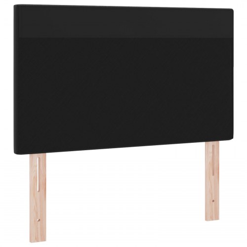 LED-sengegavl i sort kunstlæder - 100 x 5 x 98 cm