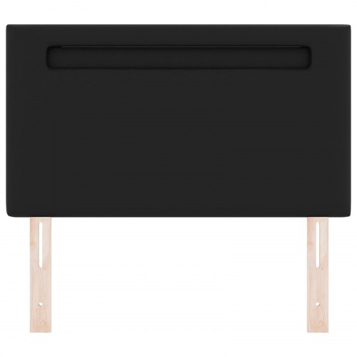 LED-sengegavl i sort kunstlæder - 100 x 5 x 98 cm