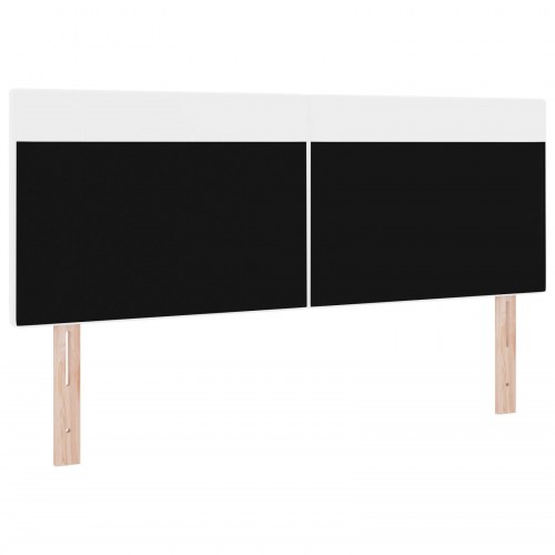 LED-sengegavl i hvidt kunstlæder - 144 cm