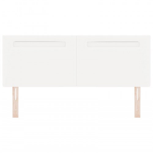 LED-sengegavl i hvidt kunstlæder - 144 cm