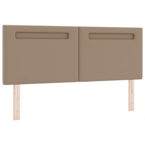 LED-sengegavl 144 cm i faux læder - cappuccino