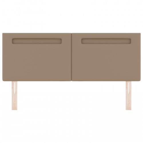 LED-sengegavl 144 cm i faux læder - cappuccino