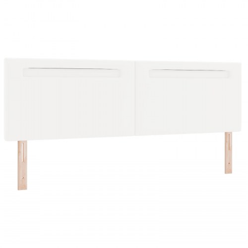 Hovedgærde med LED -strimmellys Vægmonteret Hvid 180 cm PVC