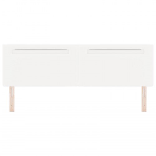 Hovedgærde med LED -strimmellys Vægmonteret Hvid 180 cm PVC