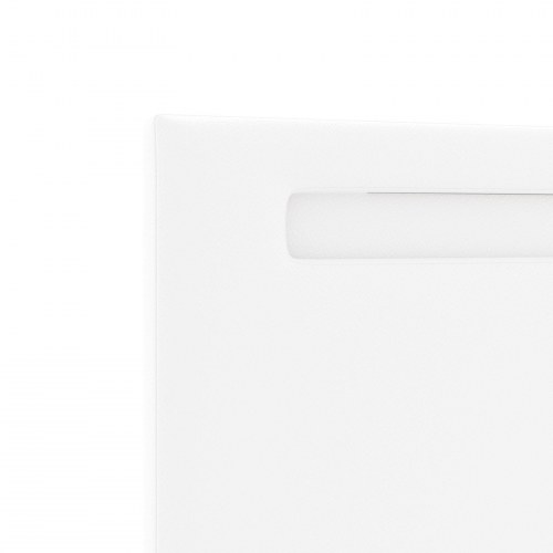 Hovedgærde med LED -strimmellys Vægmonteret Hvid 180 cm PVC