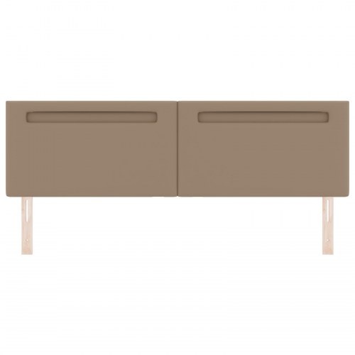 LED-sengegavl 180 cm - cappuccino kunstlæder