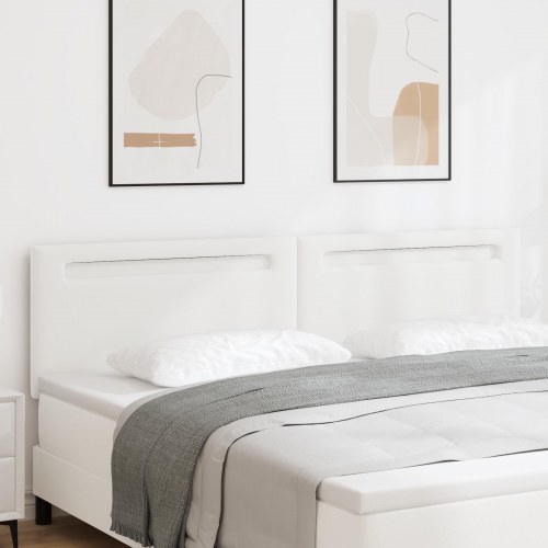 LED-sengegavl i kunstlæder 200 cm - hvid