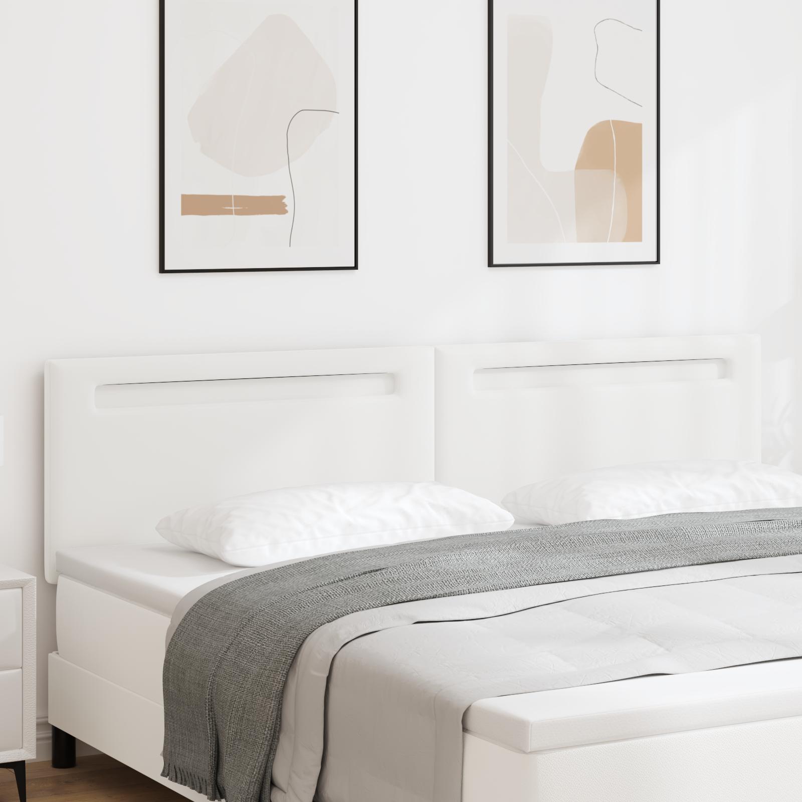 HovedgÃ¦rde med LED -strimmellys VÃ¦gmonteret Hvid 200 cm PVC