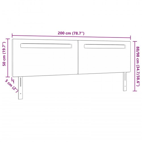 LED-sengegavl i kunstlæder 200 cm - hvid