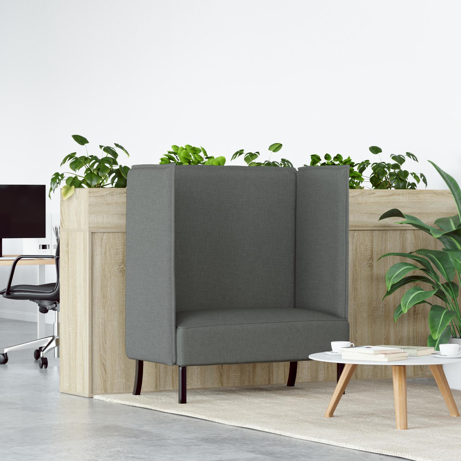 HÃ¸j ryg sofa MÃ¸rkegrÃ¥ 109 x 56 x 121 cm Stof