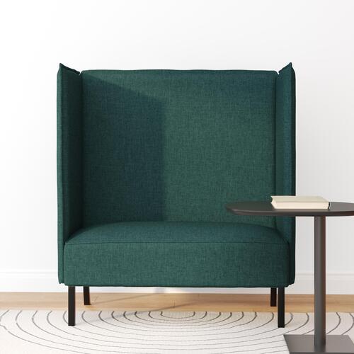 Højrygget Sofa Mørkegrøn 109x56x121 cm Stof