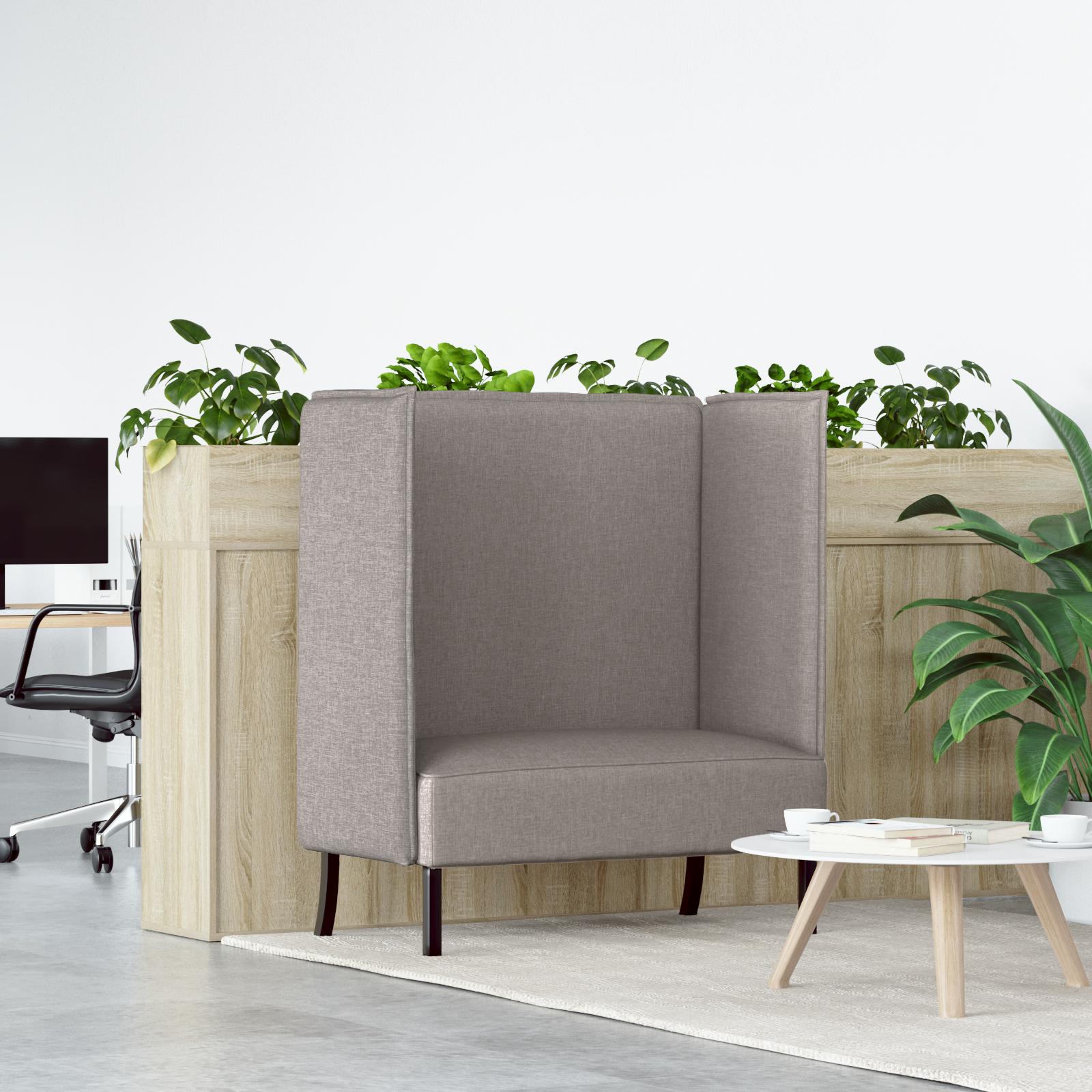 HÃ¸j ryg sofa GrÃ¥brun 109 x 56 x 121 cm Stof