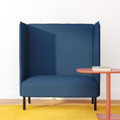 Højrygget Sofa Blå 109x56x121 cm Stof