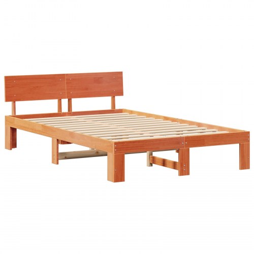 Sengestel med hovedgærde - voks brun 120 x 190 cm