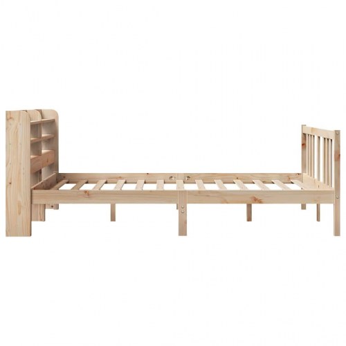 Sengeramme med sengegavl 135×190 cm - massivt fyrretræ, hvid