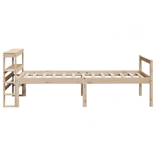 Seniorseng med sengegavl 90x200 cm - massivt fyrretræ