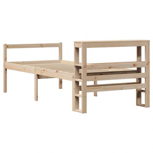 Seniorseng med sengegavl 90x200 cm - massivt fyrretræ