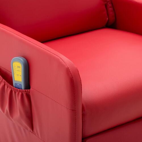 Elektrisk massagelænestol kunstlæder rød
