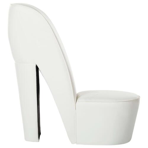 Stol højhælet sko-design kunstlæder hvid