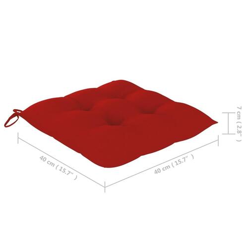 Stolehynder 4 stk. 40x40x7 cm oxfordstof rød