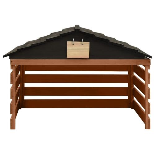 Skur til robotplæneklipper 78x74x54 cm fyrretræ sort og brun