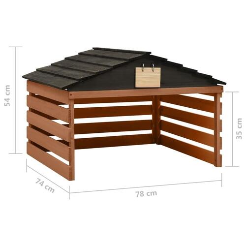 Skur til robotplæneklipper 78x74x54 cm fyrretræ sort og brun