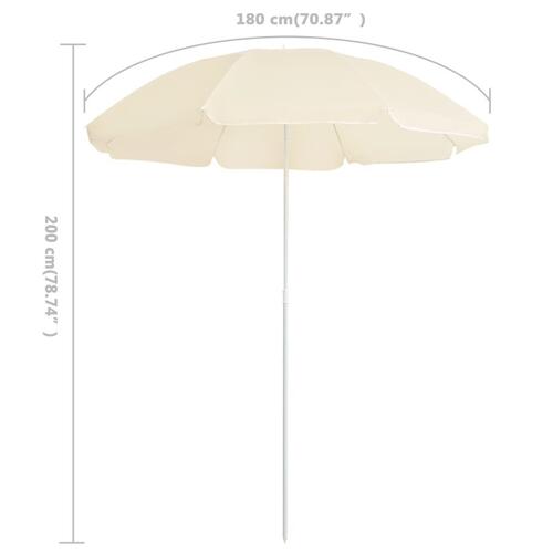Parasol med stålstang 180 cm sandfarvet