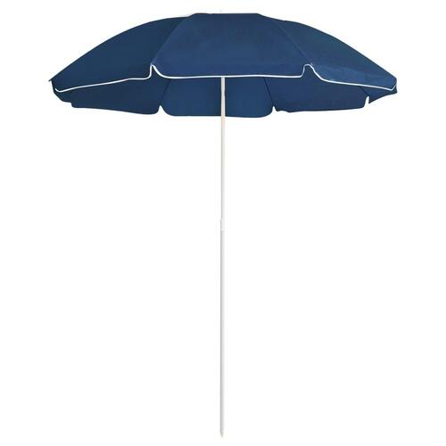 Parasol med stålstang 180 cm blå