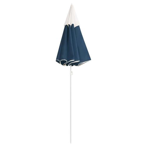 Parasol med stålstang 180 cm blå