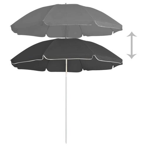 Parasol med stålstang 180 cm antracitgrå