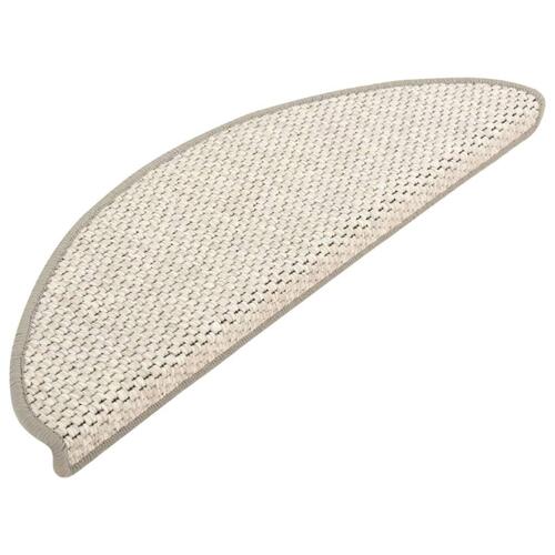 Selvklæbende trappemåtter 15 stk. 65x21x4 cm sisal-look beige